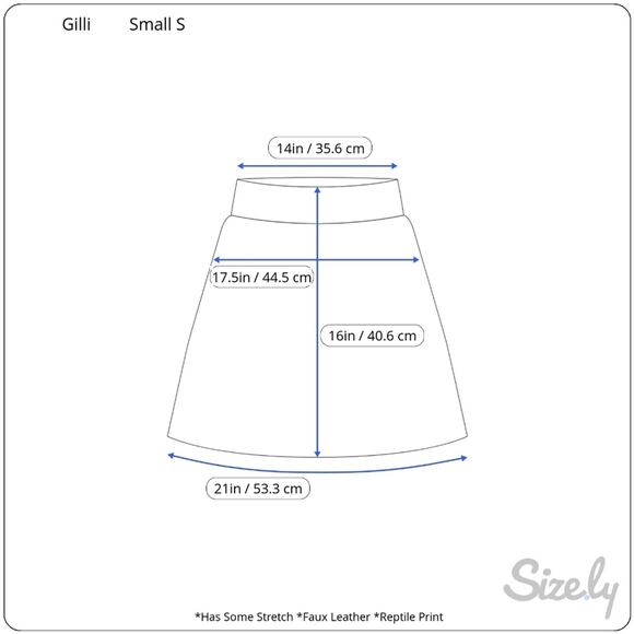 GILLI Black Faux Leather Reptile Print Mini Skirt Punk Rave Goth Emo Witchy S - Picture 2 of 10